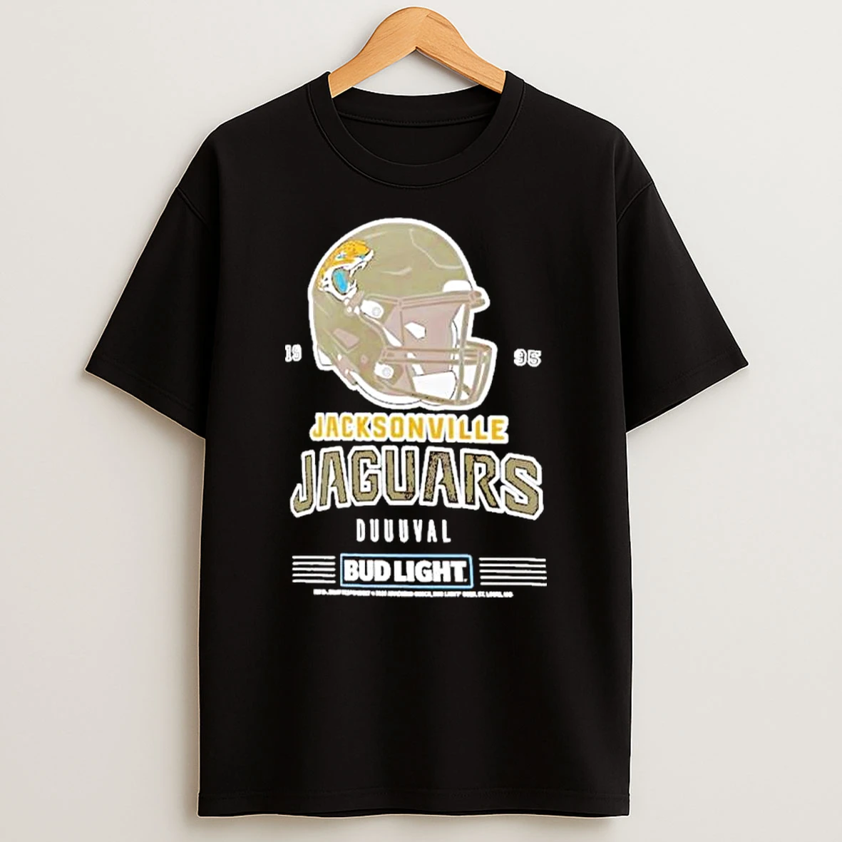 Bud Light X Jacksonville Jaguars Duuuval Helmet Shirts