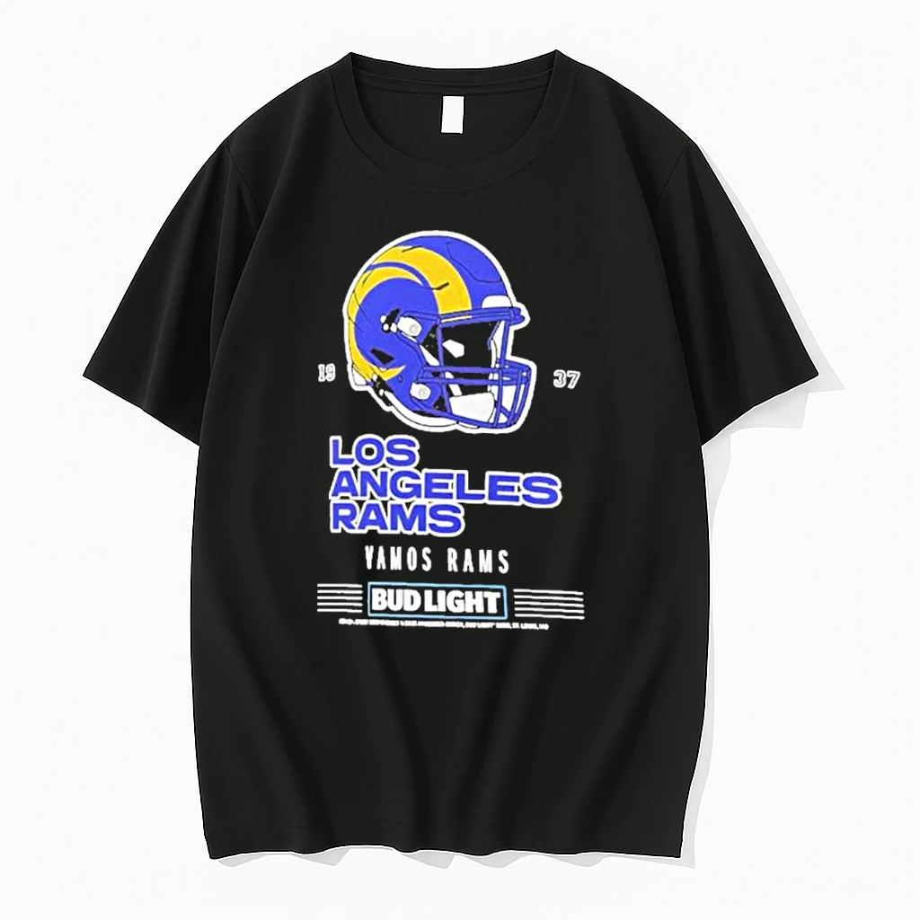 Bud Light X Los Angeles Rams Vamos Rams Helmet Shirts