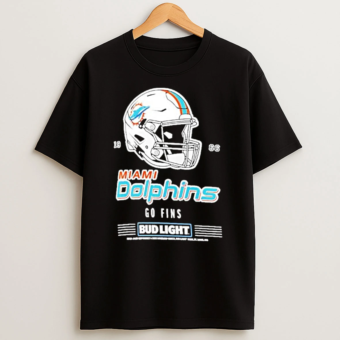 Bud Light X Miami Dolphins Go Fins Helmet Shirts