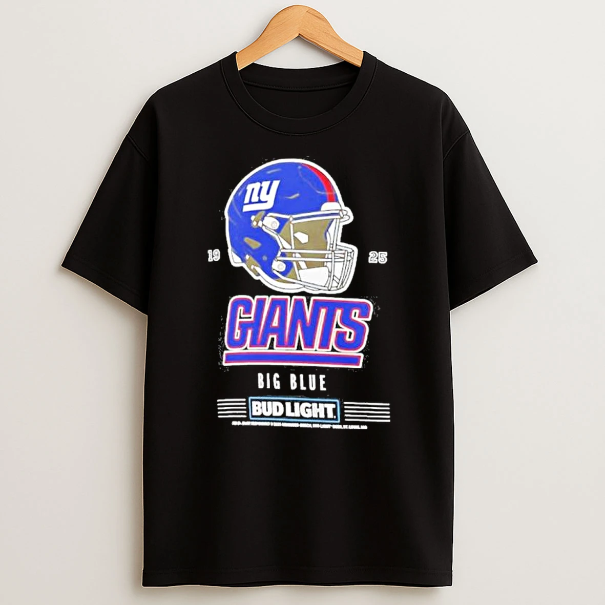 Bud Light X New York Giants Big Blue Helmet Shirts