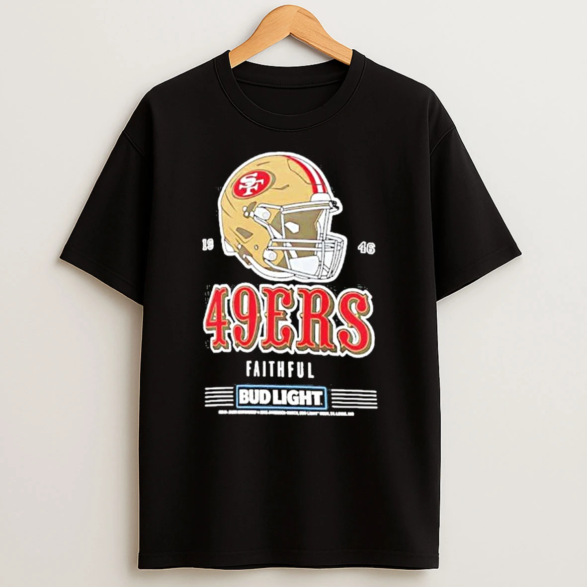 Bud Light X San Francisco 49ers Faithful Helmet Shirts