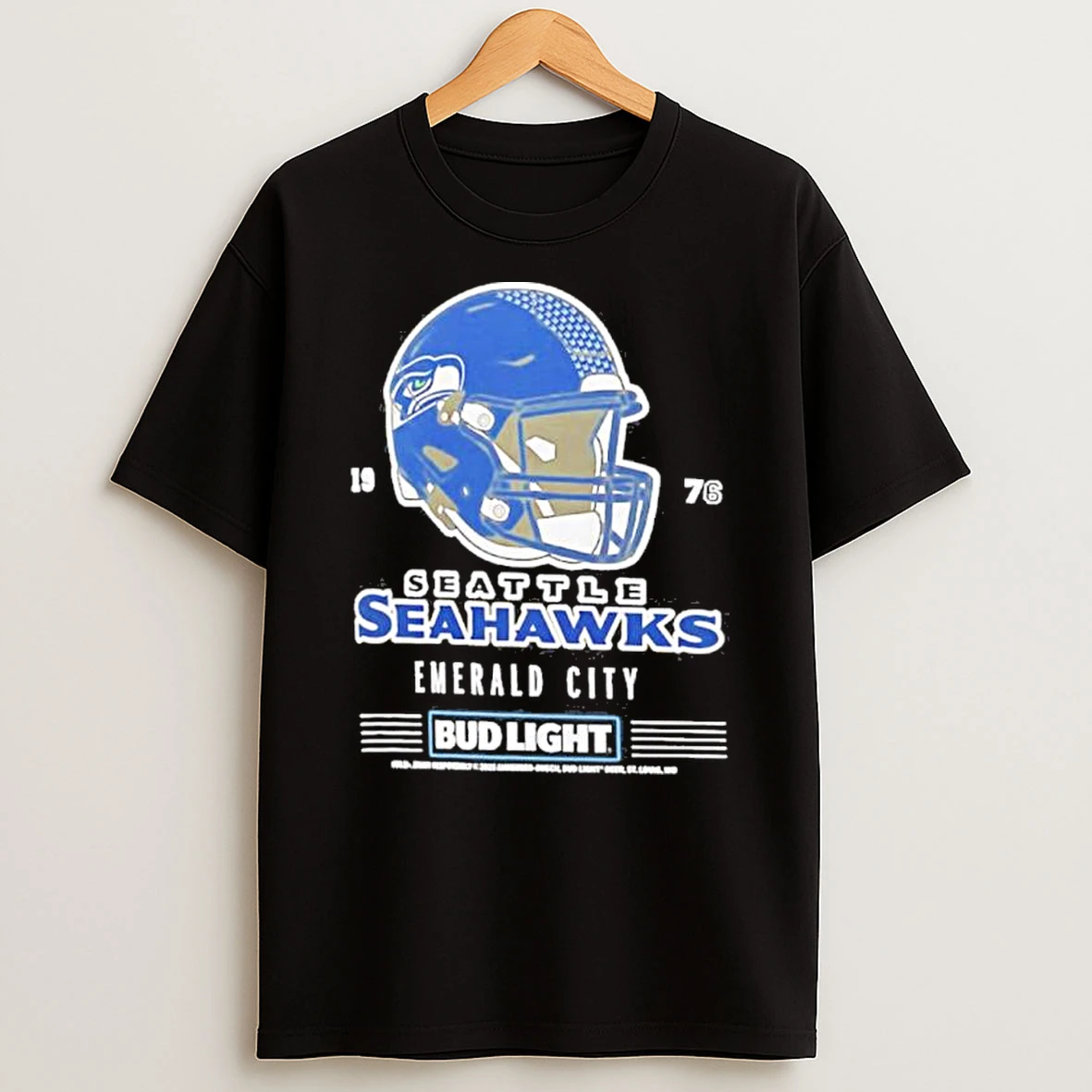 Bud Light X Seattle Seahawks Emerald City Helmet Shirts