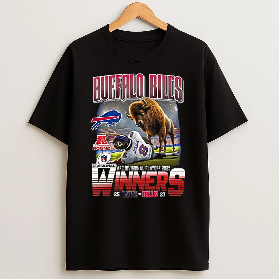 Buffalo Bills Afc Divisional Playoff 2025 Winners Bills 27 Vs Ravens 25 Shirts