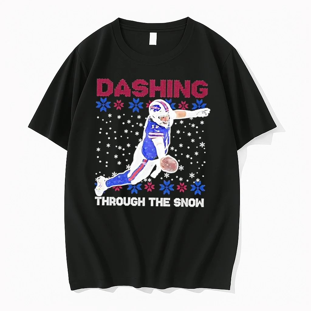 Buffalo Bills Josh Allen Dashing Through The Snow Shirts