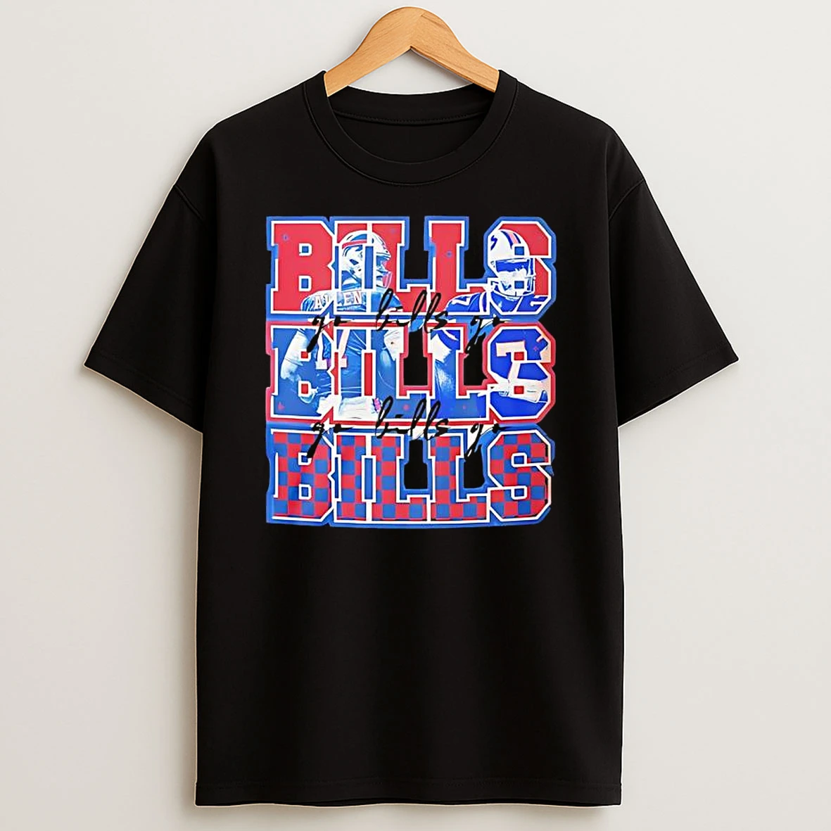 Buffalo Bills Josh Allen Three Times Quarterback Graphic Signature Shirts