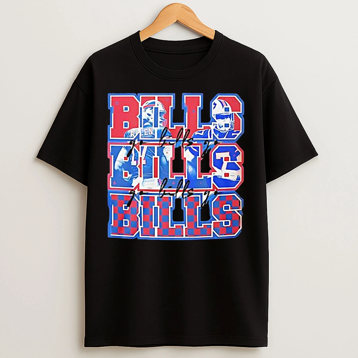 Buffalo Bills Josh Allen Three Times Quarterback Graphic Signature T Shirts