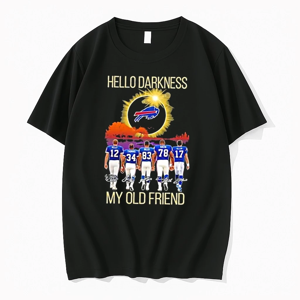 Buffalo Bills Kelly And Legends Hello Darkness My Old Friend Signatures Shirts