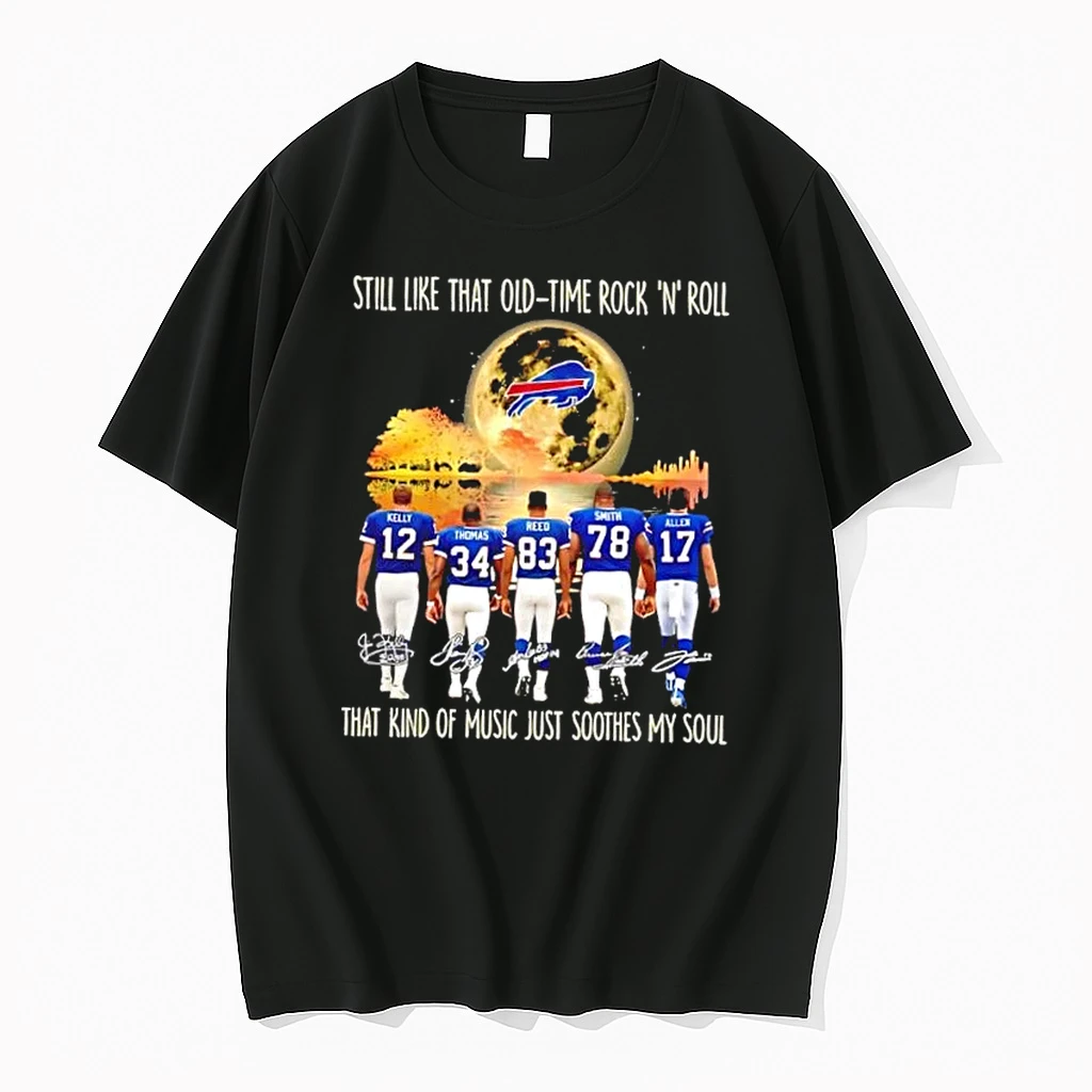 Buffalo Bills Kelly And Legends Still Like That Old Tome Rock N Roll That Kind Of Music Just Soothes My Soul Shirts