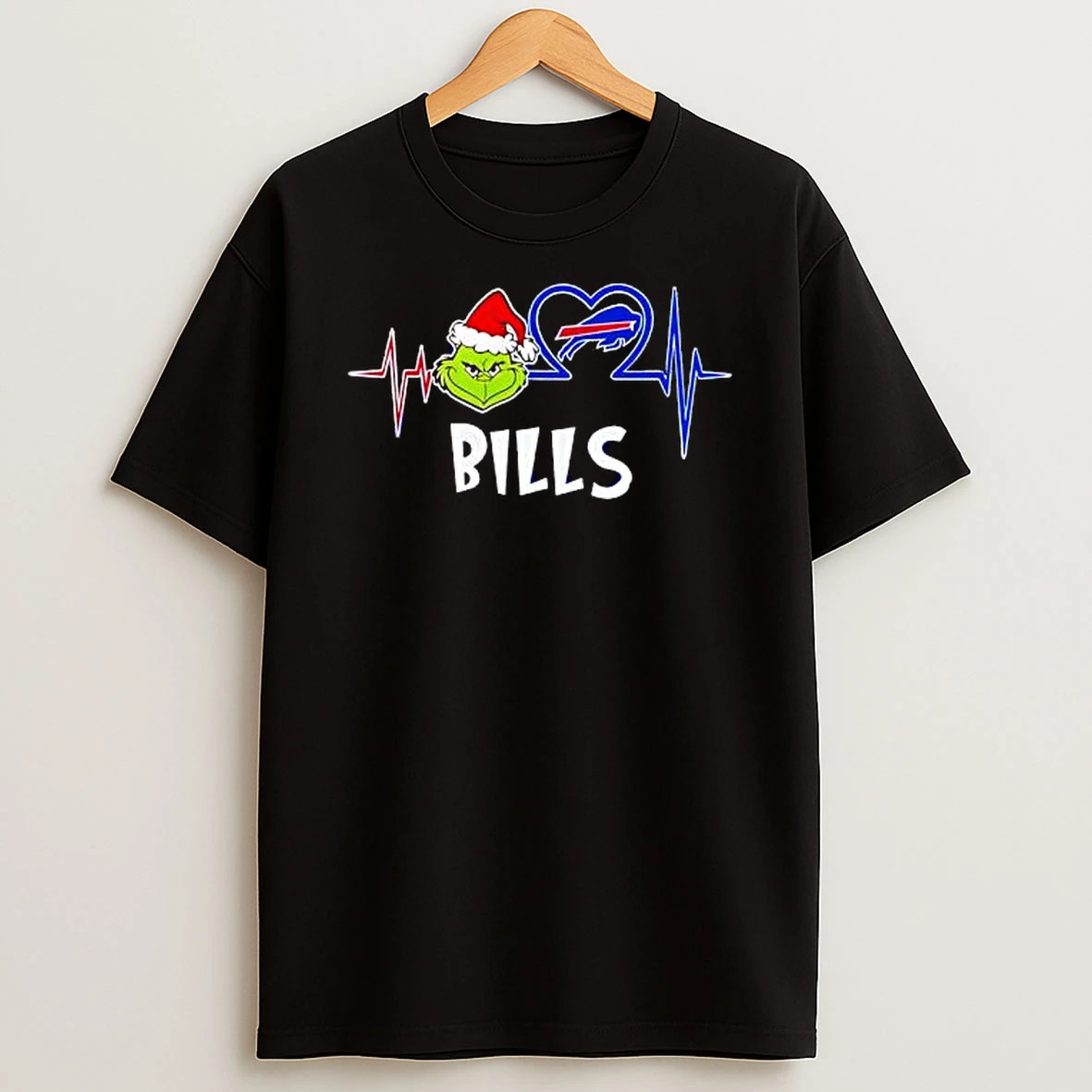 Buffalo Bills Merry Grinchmas Heart Rate Shirts