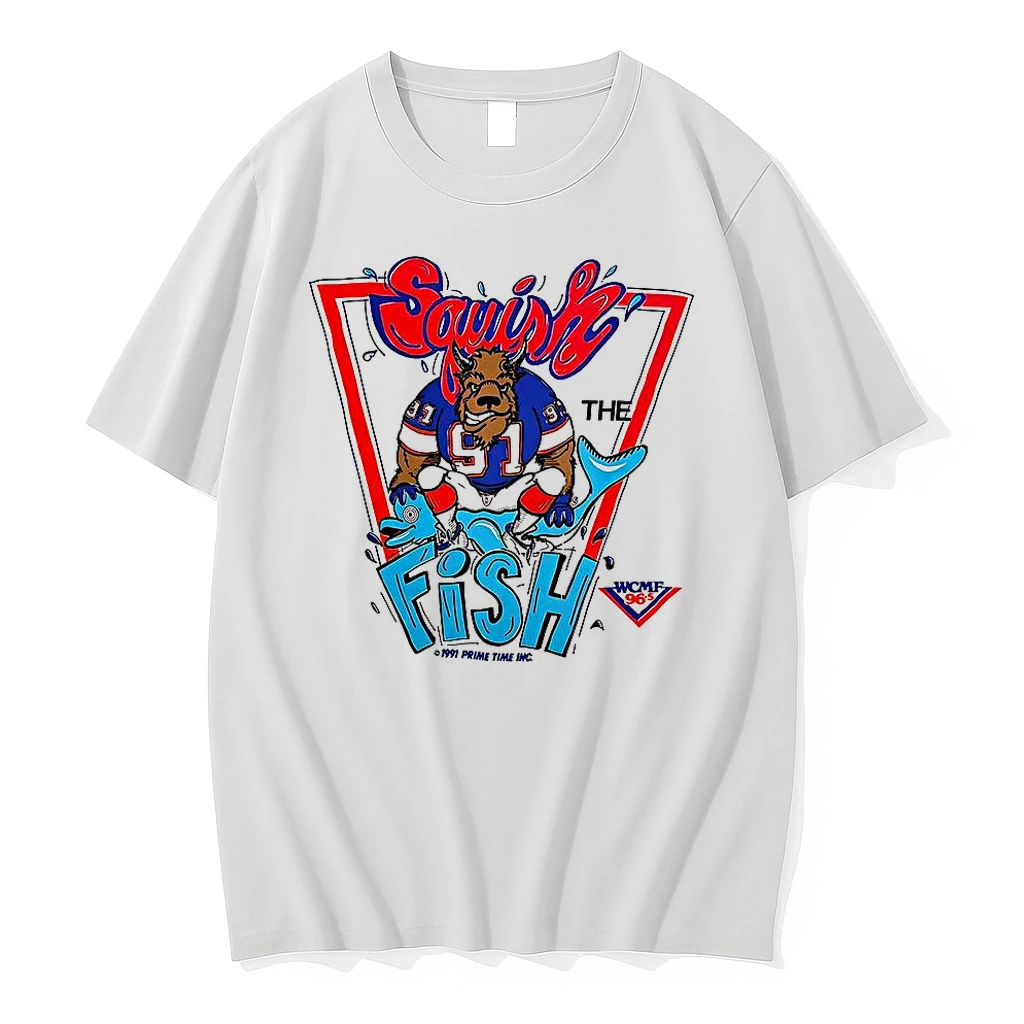 Buffalo Bills Squish The Fish Cartoon 90s Vintage Shirts