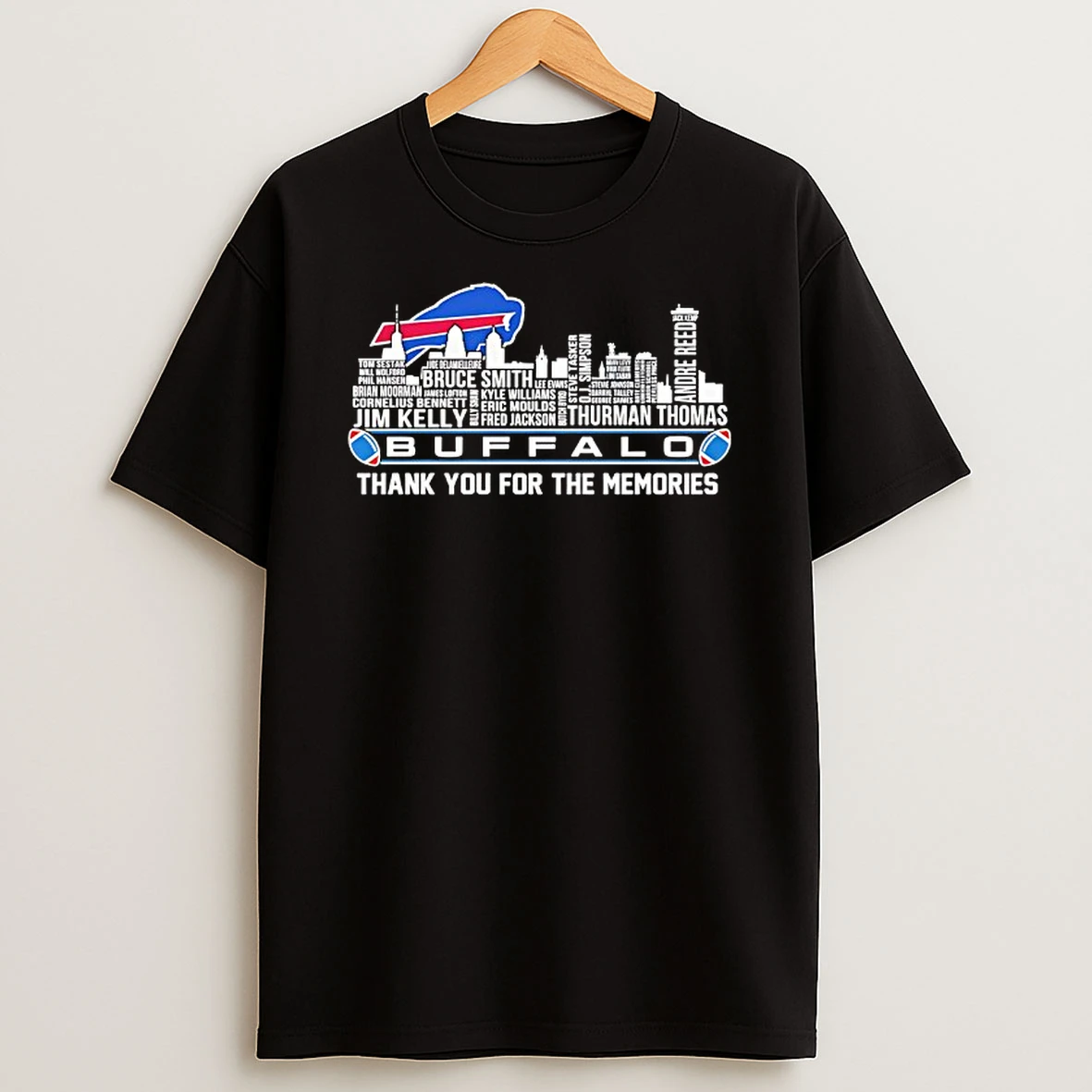 Buffalo Bills City Skyline All Name Of Legends Thank You For The Memories Shirts