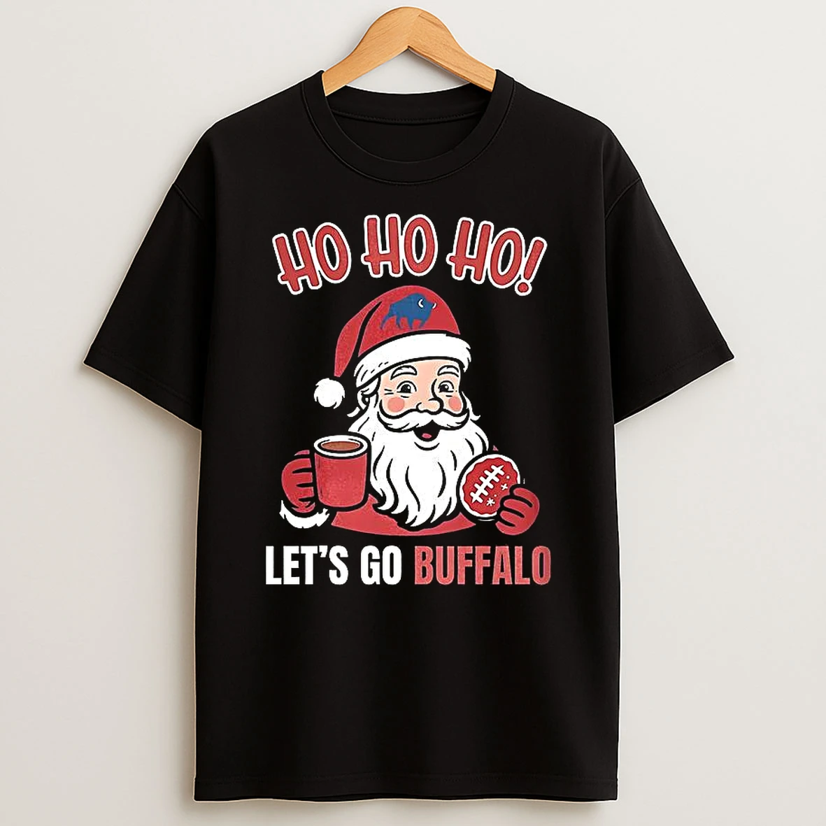 Buffalo Bills Football Santa Claus Ho Ho Ho Lets Go Buffalo Christmas Shirts