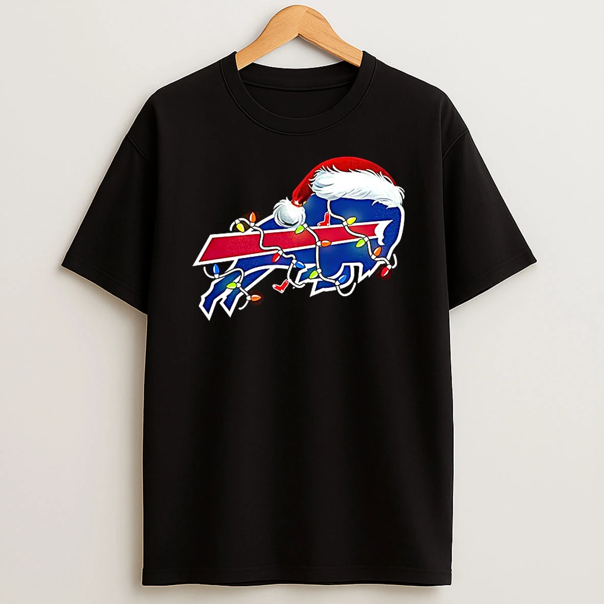 Buffalo Bills Football Logo Santa Hat String Lights Christmas Shirts