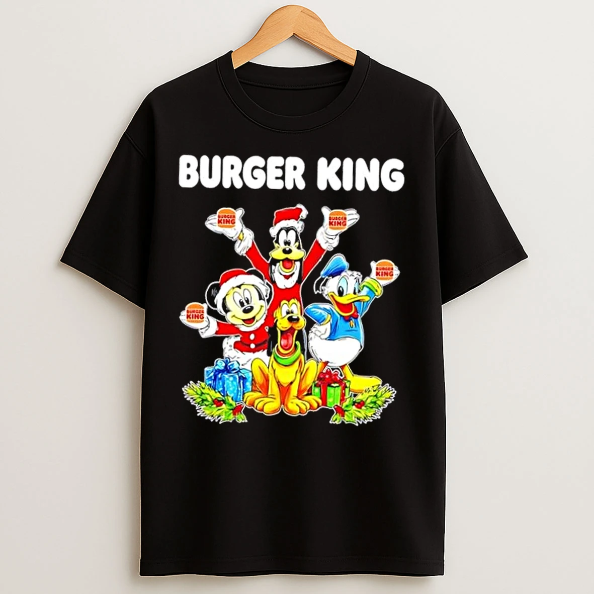 Burger King X Mickey Team Merry Christmas T Shirts