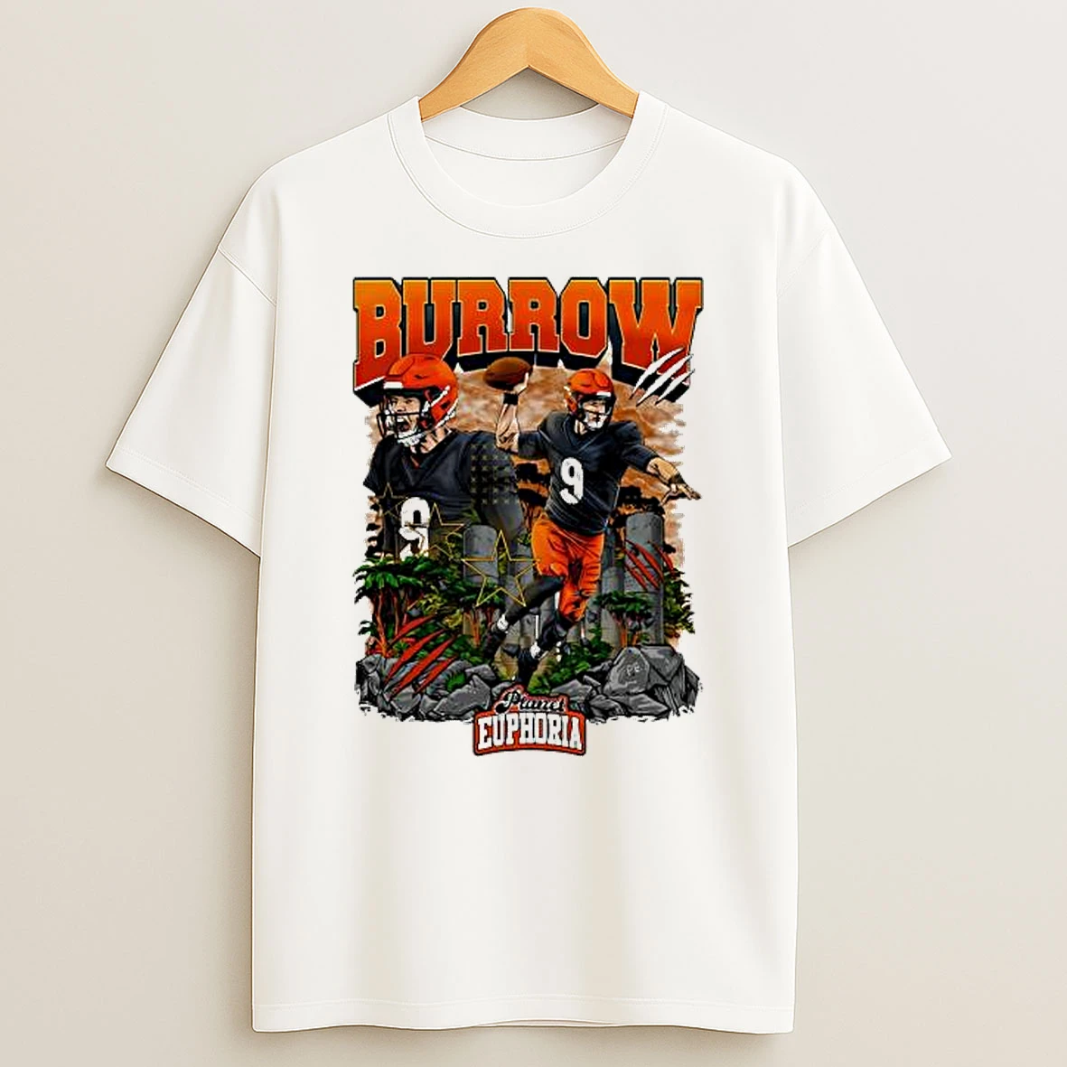 Burrow Planet Euphoria Nflpa Imagined Designed Created Hand Of Anthony Wasito Jr Shirts