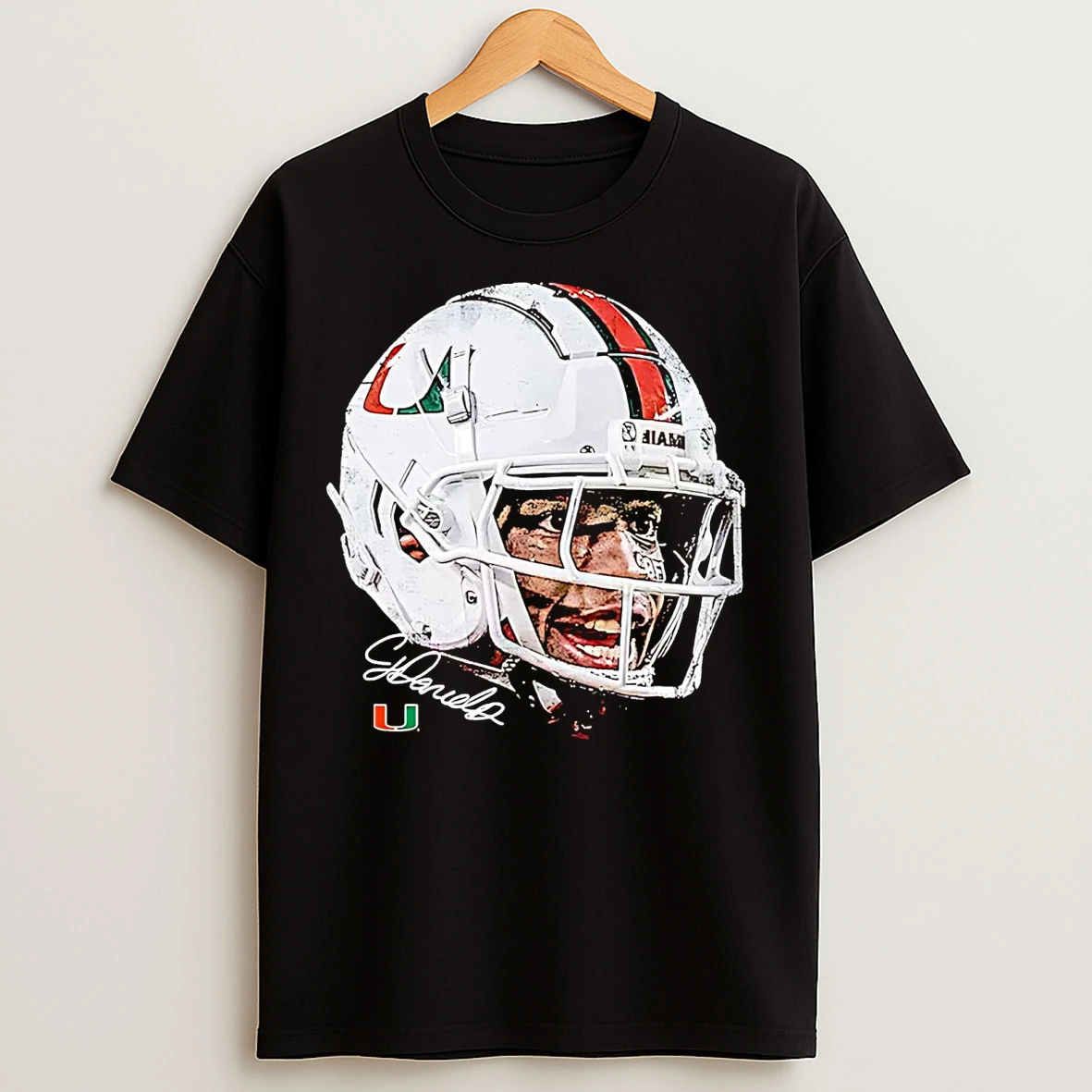 Cj Daniels Big Face Signature Miami Hurricanes T Shirts