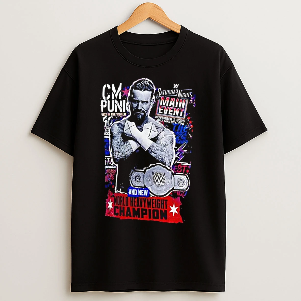 Cm Punk Saturday Nights Main Event Winner Graphic T Shirts
