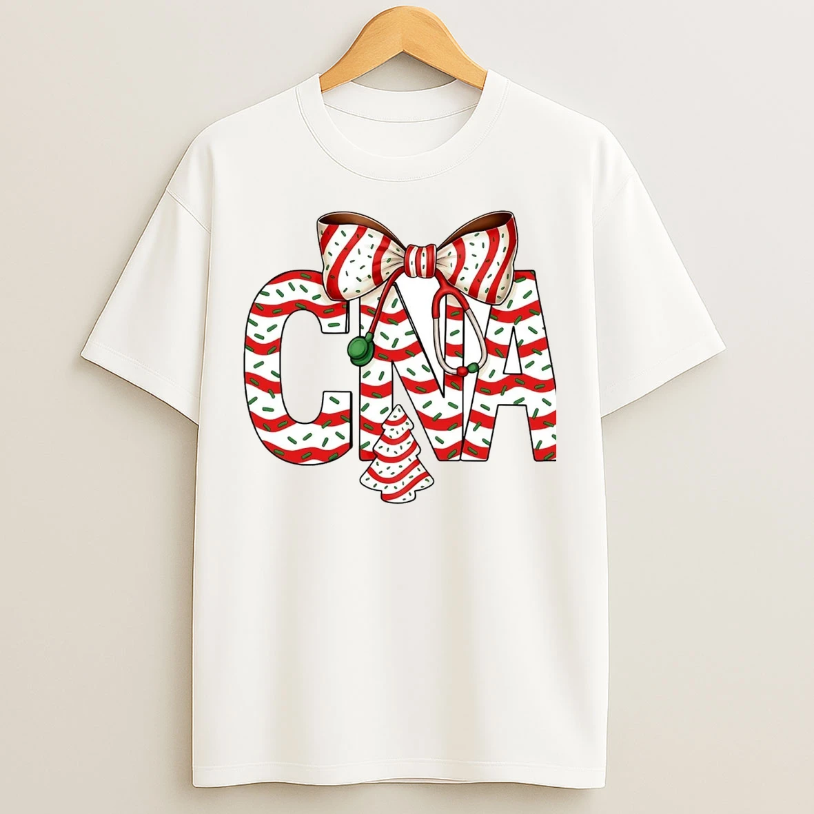 Cna Nurse Christmas Tree Cake T Shirts