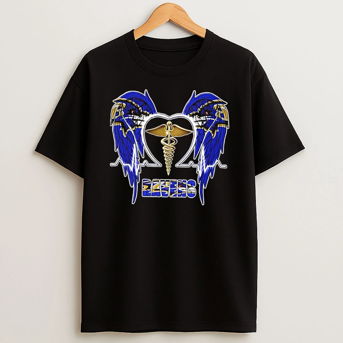 Caduceus Wings Heartbeat Baltimore Ravens Football Shirts