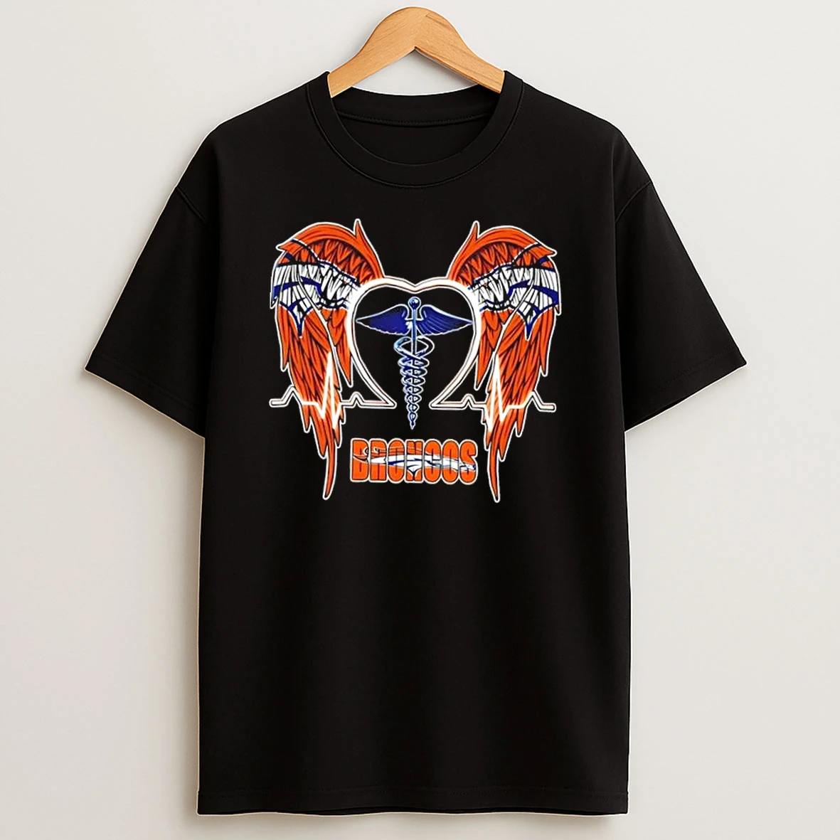 Caduceus Wings Heartbeat Denver Broncos Football Shirts