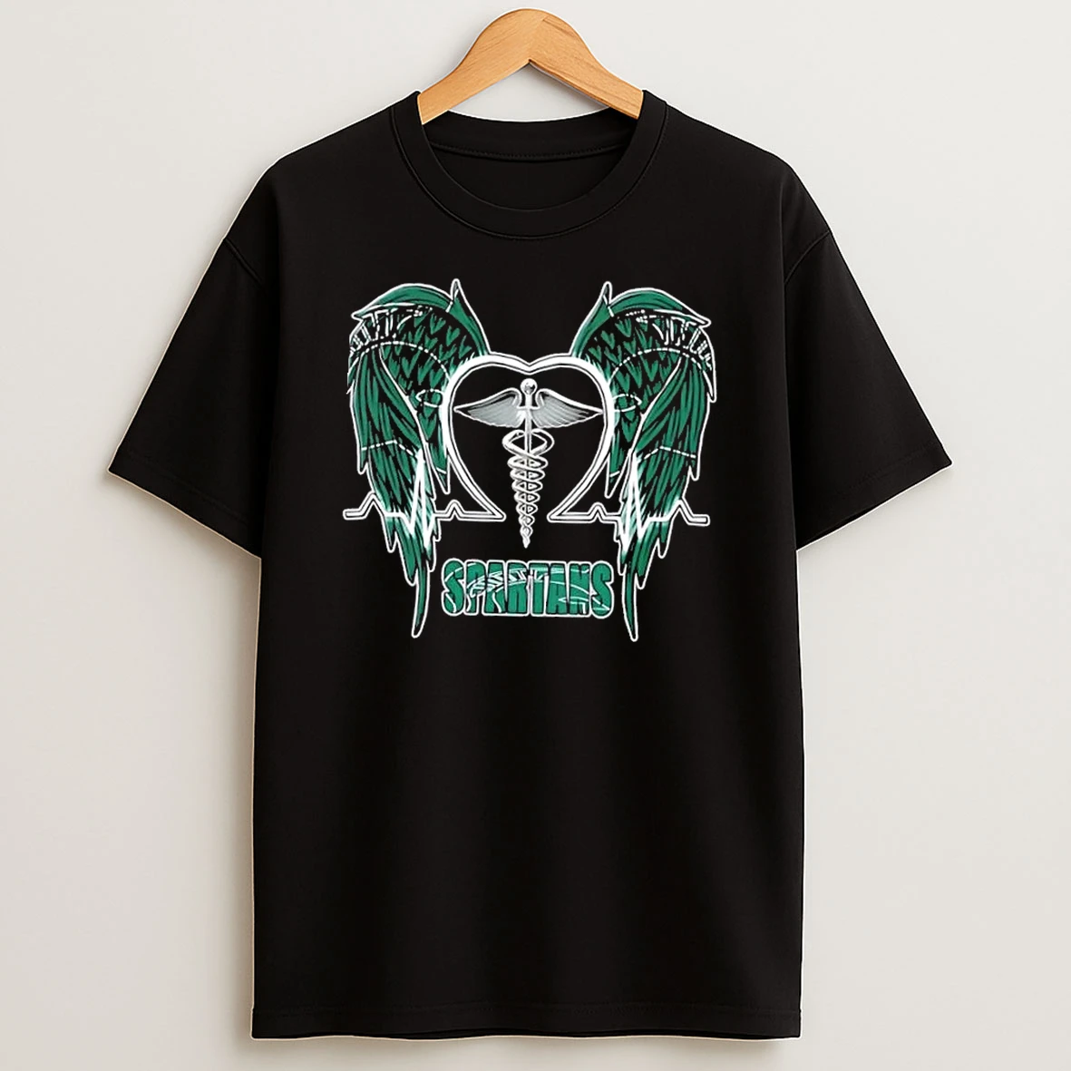 Caduceus Wings Heartbeat Michigan State Spartans Football Shirts
