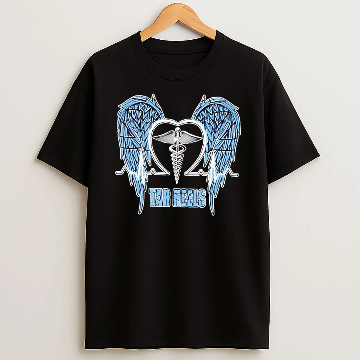 Caduceus Wings Heartbeat North Carolina Tar Heels Football Shirts