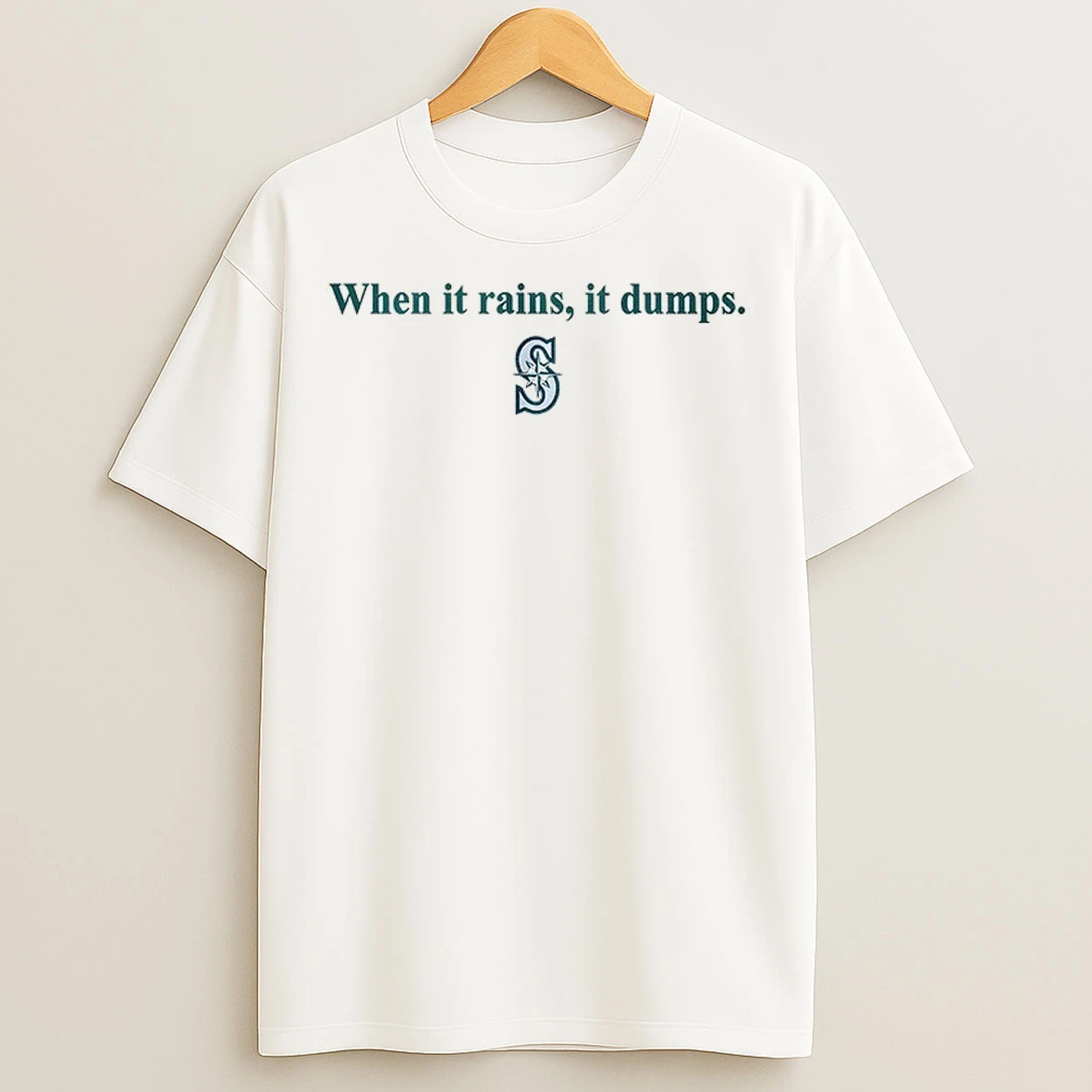 Cal Raleigh When It Rains It Dumps Mlb Seattle Mariners 2025 T Shirts