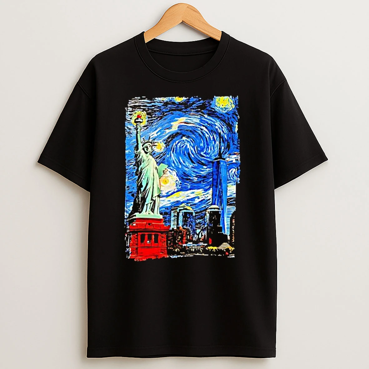 Call Your Mother Statue Of Liberty New York Van Gogh Style Starry Night Shirts