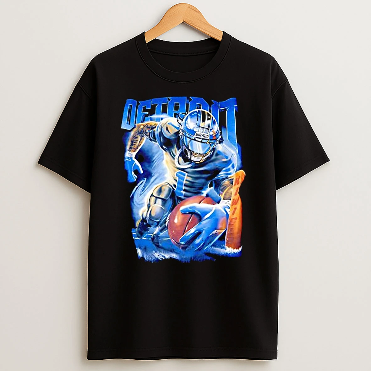 Calvin Johnson In A Detroit Lions Shirts