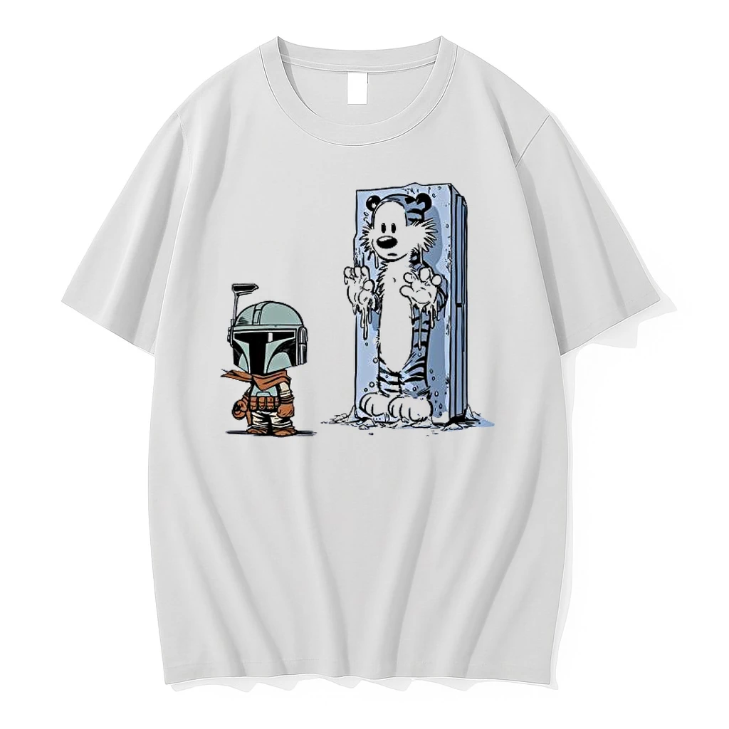Calvin And Hobbes Boba Fett And Han Solo Frozen In Carbonite Shirts