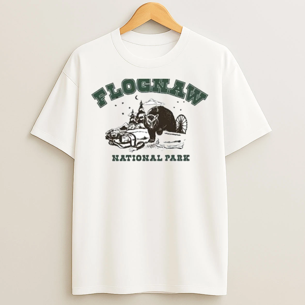 Camp Flog Gnaw National Park Circle White T Shirts