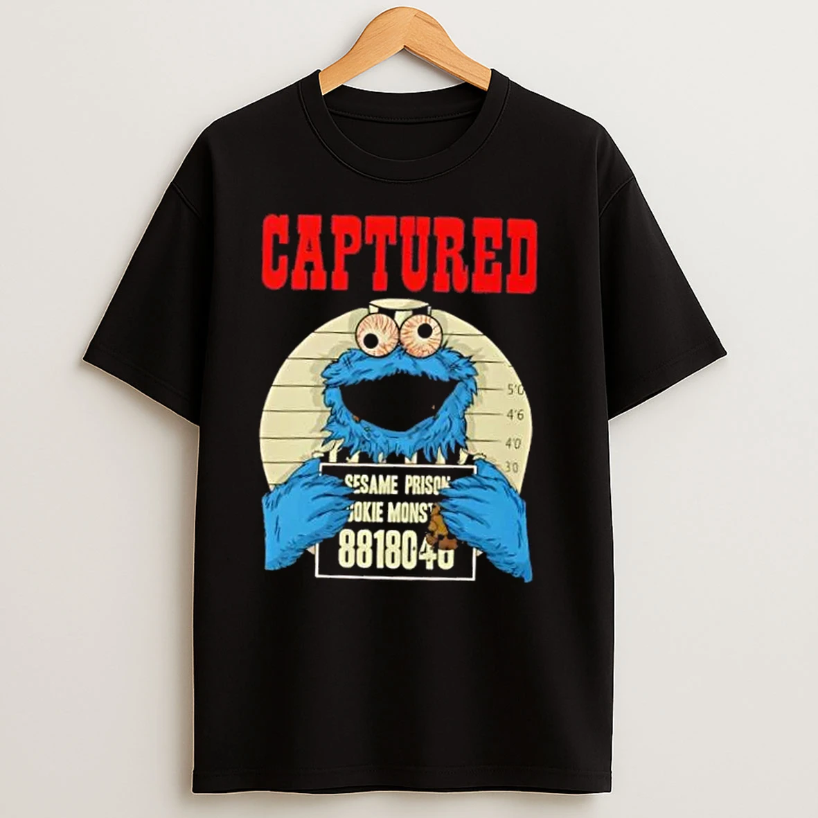 Captured Cookie Monster Mugshot Vintage T Shirts