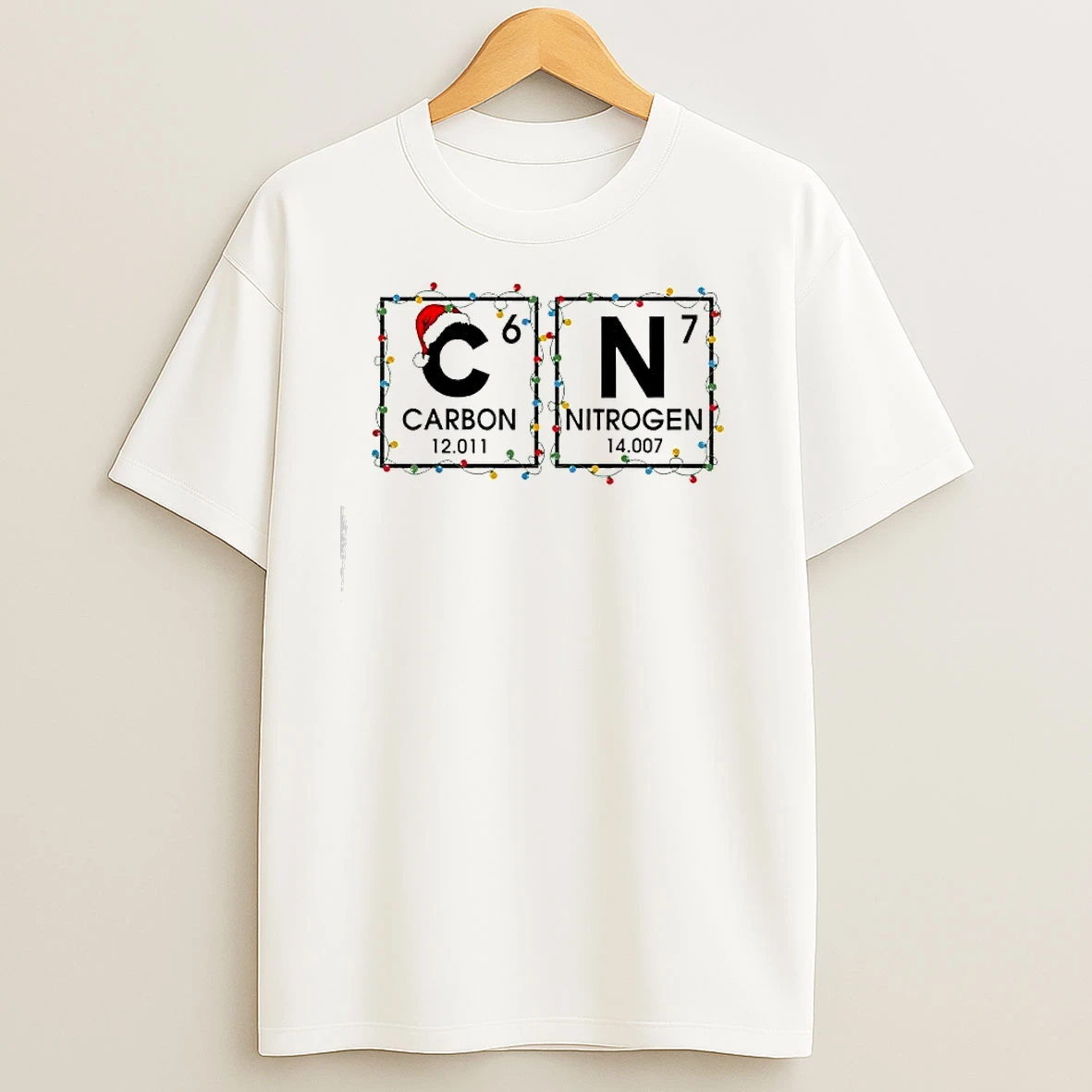 Carbon Nitrogen Teacher Science Periodic Table 67 Christmas T Shirts