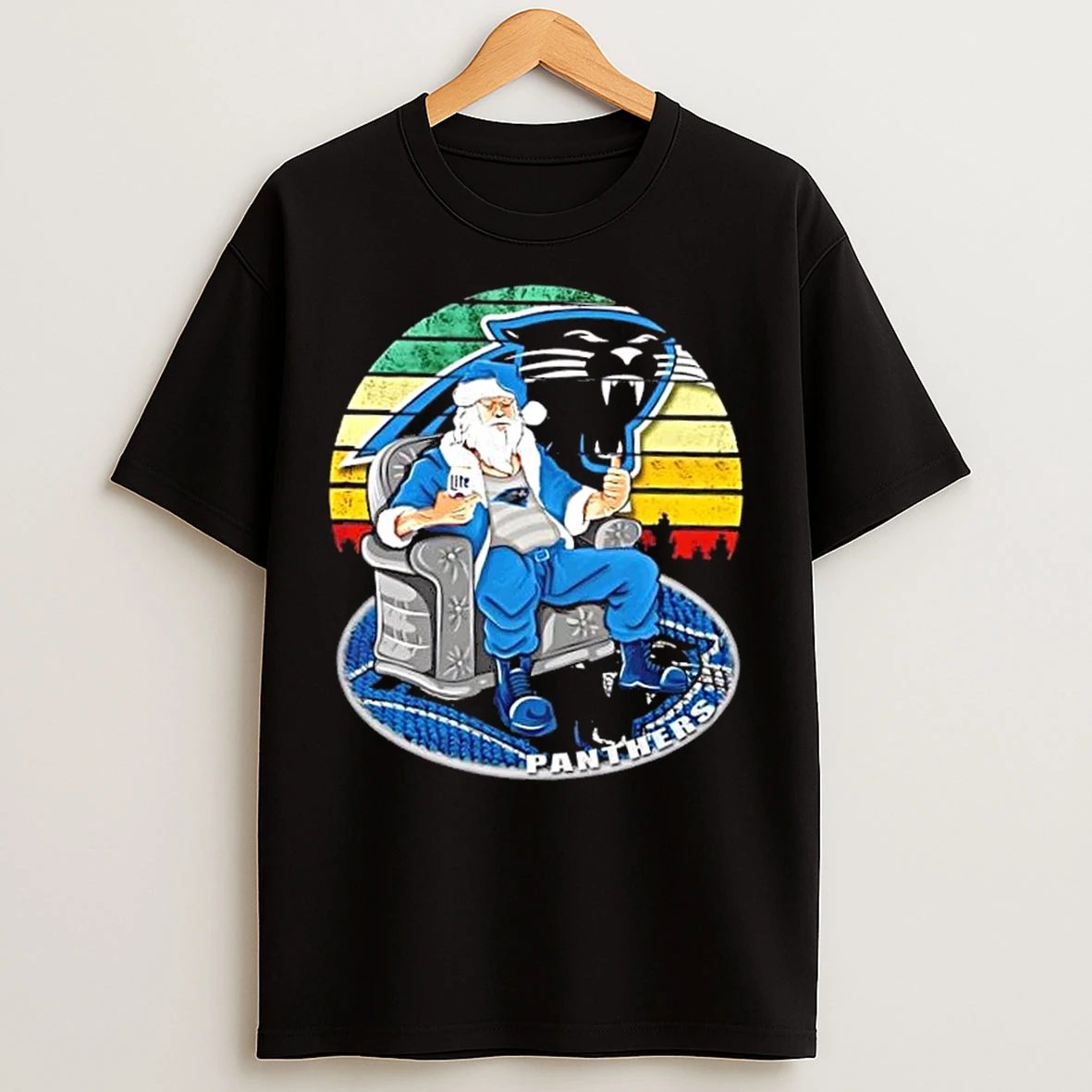 Carolina Panthers X Santa Claus Christmas Vintage T Shirts