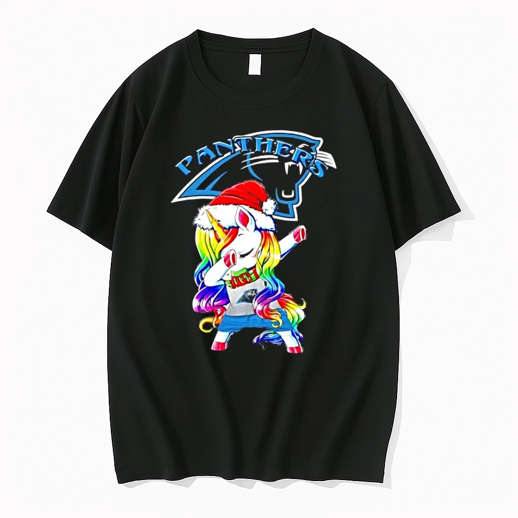 Carolina Panthers X Unicorn Santa Hat Dabbing Merry Christmas Shirts