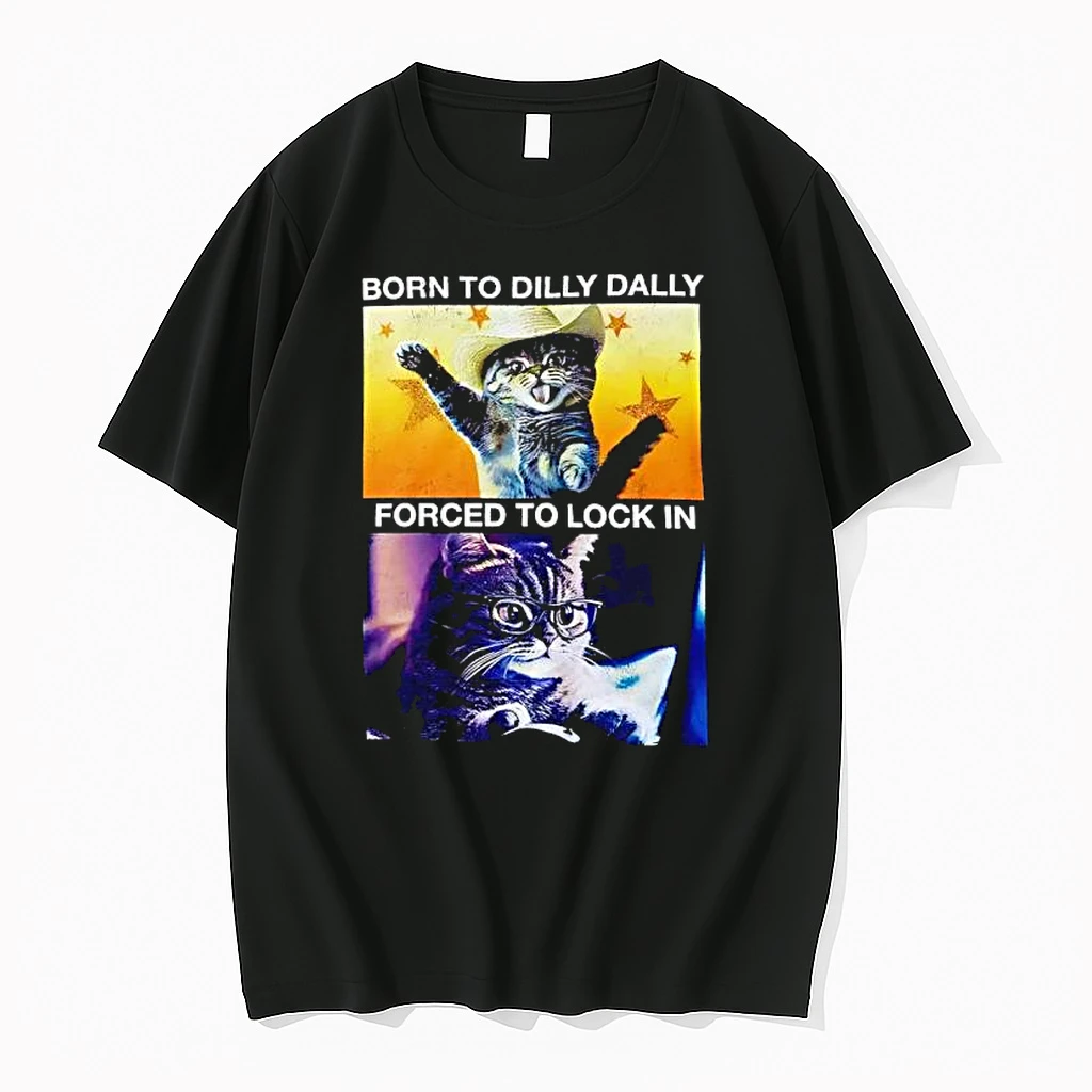 Cat Cowboy Hat Born To Dilly Dally Forced To Lock In Shirts