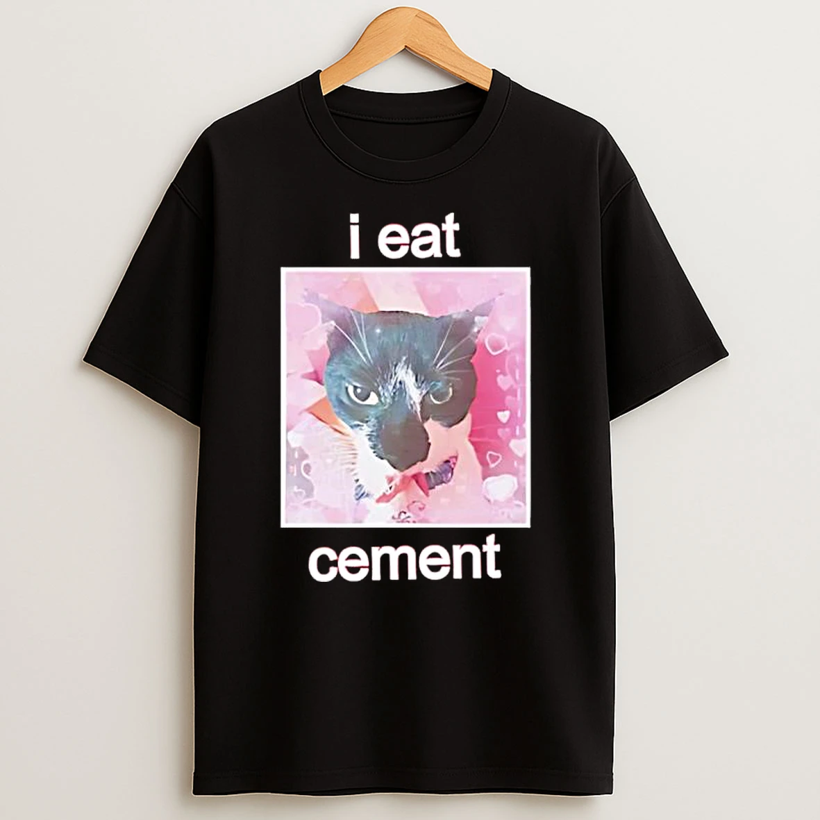 Cat I Eat Cement Picture Black Shirts