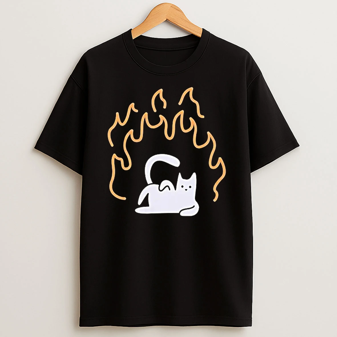 Cat On Fire Cute Shirts