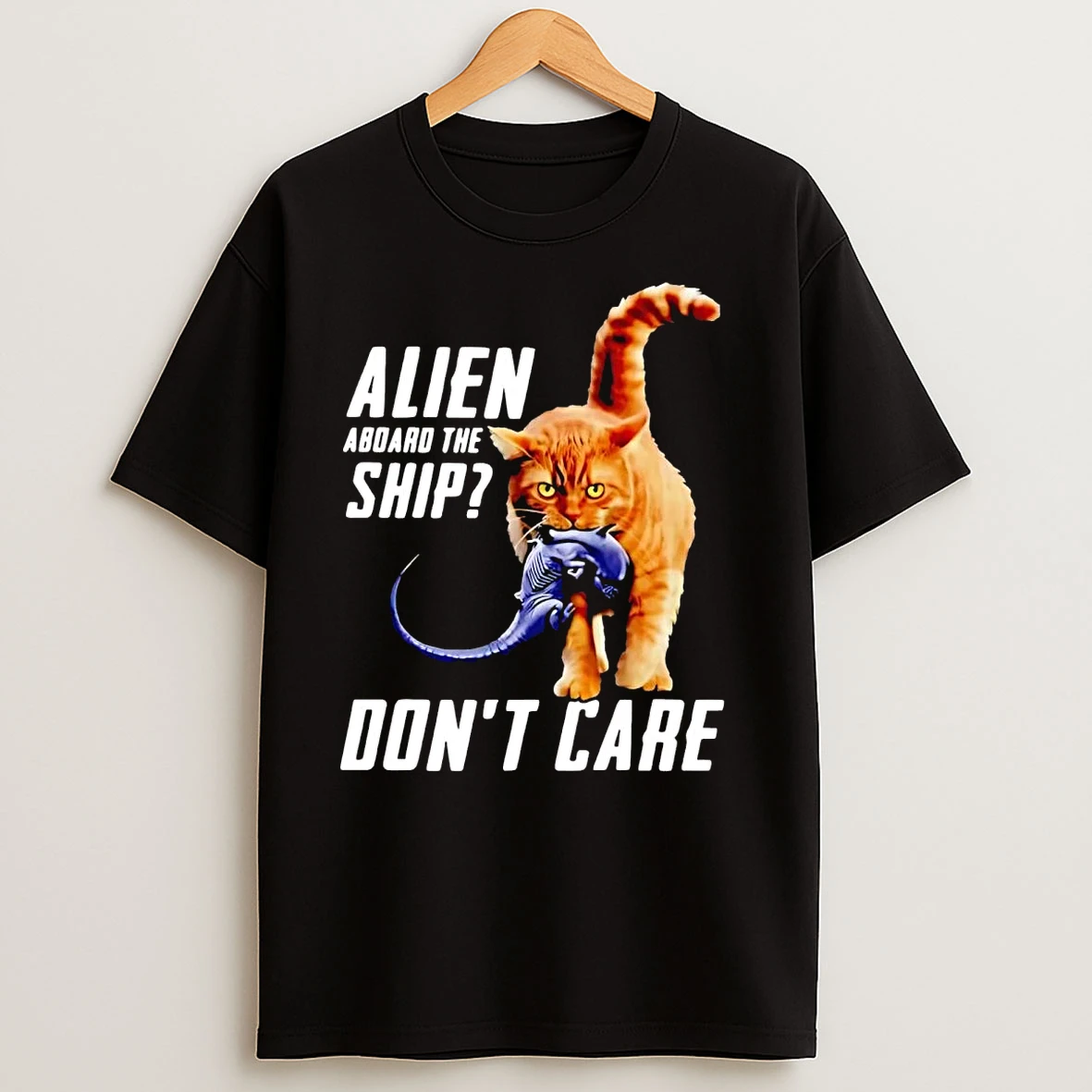 Cat Alien Aboard The Ship Dont Care T Shirts