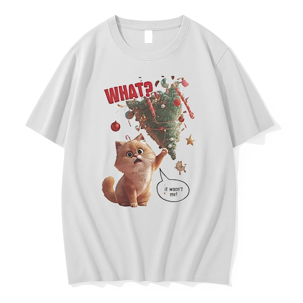 Cat Falling Christmas Tree What It Wasnt Me Shirts