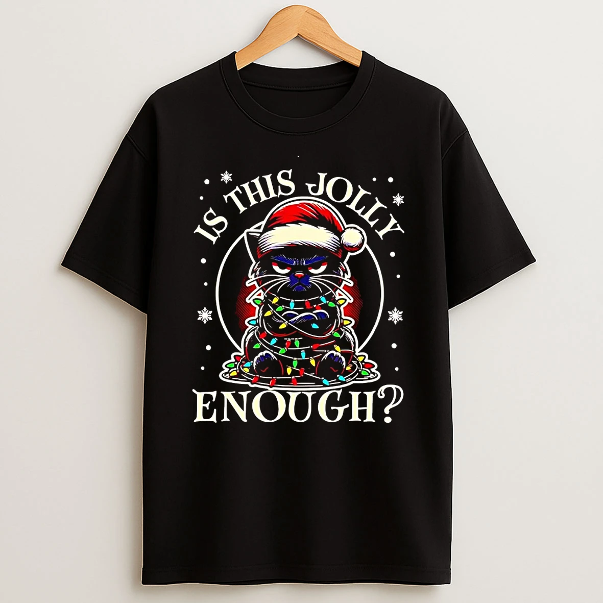 Cat Is This Jolly Enough Christmas Light Shirts