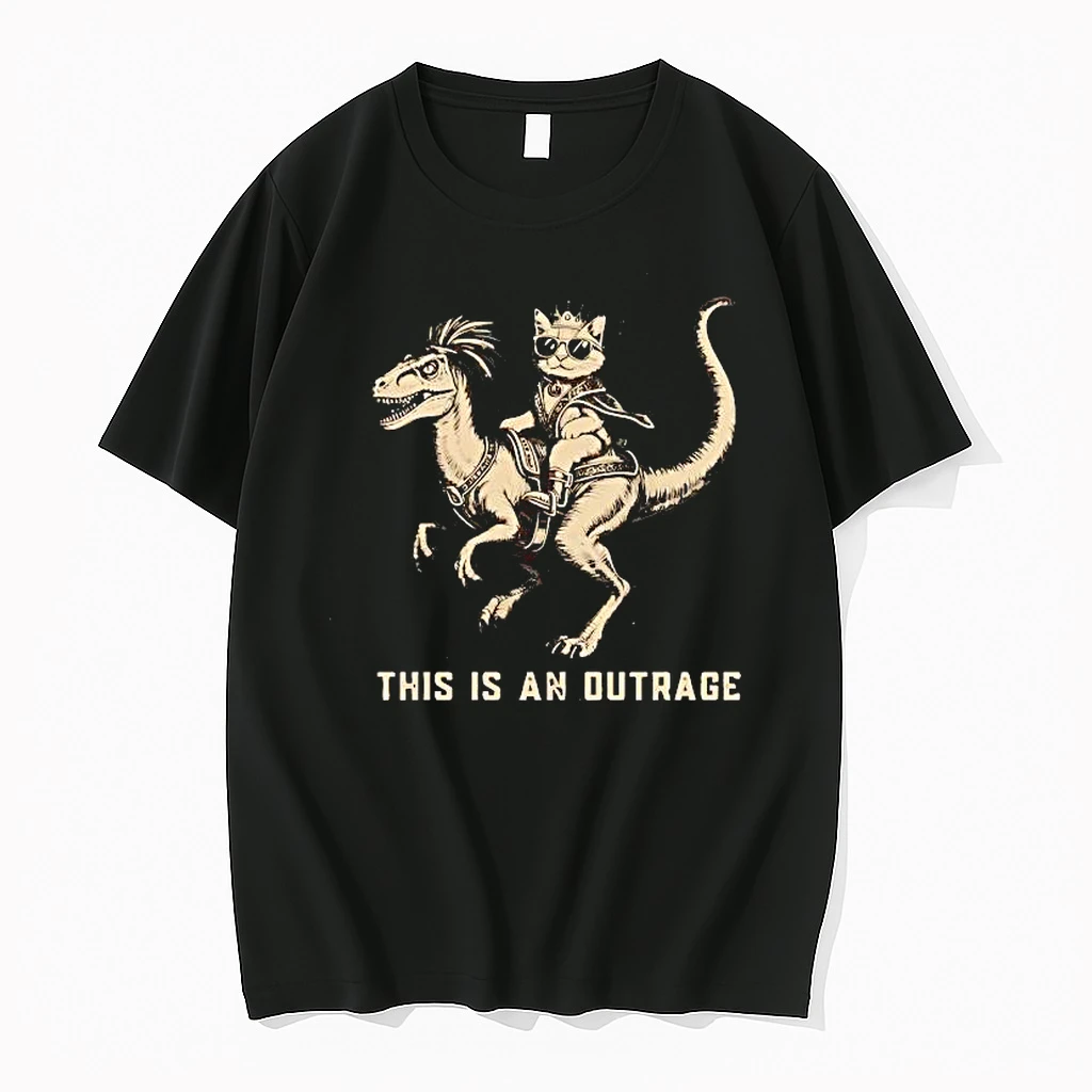 Cat Riding Mongo Velociraptor Princess Donut This Is An Outrage Shirts