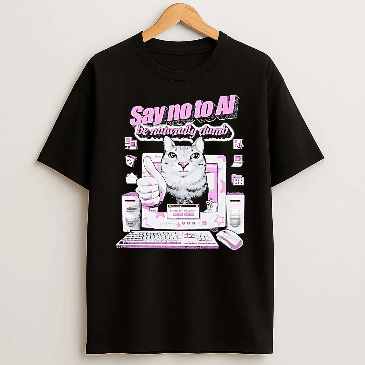 Cat Say No To Ai Be Naturally Dumb Shirts