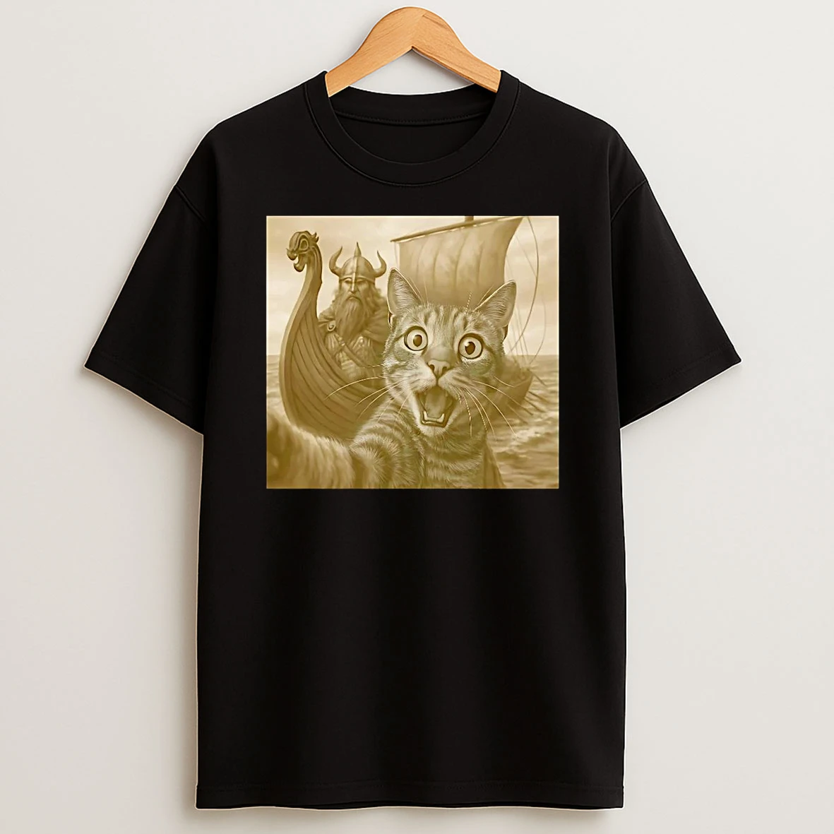Cat Selfie With Viking Shirts