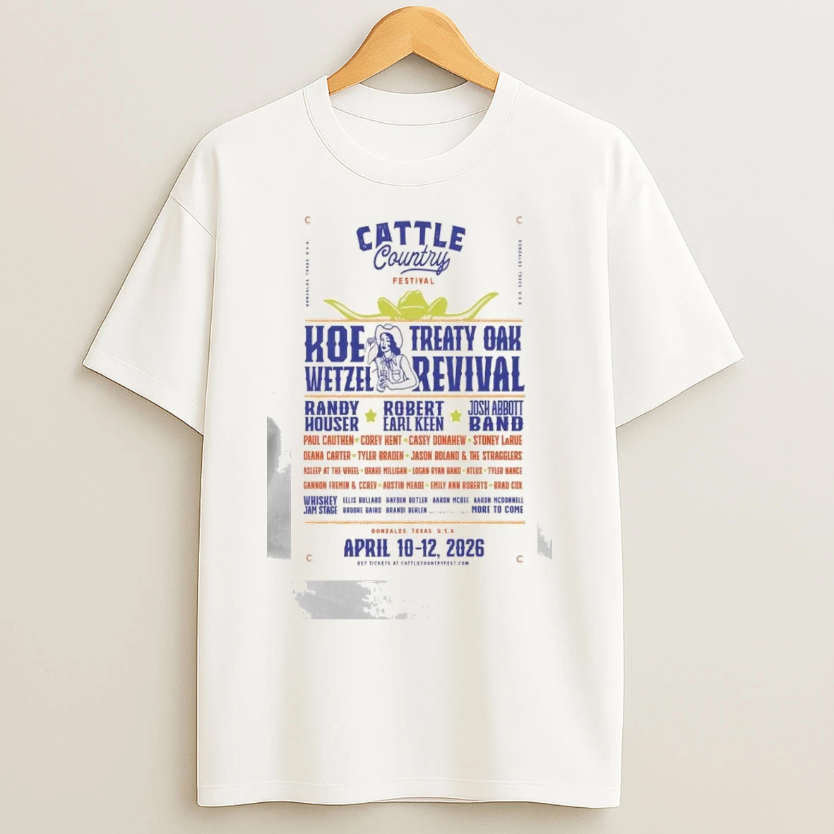 Cattle Country Music Festival Gonzales Tx April 10 12 2026 T Shirts