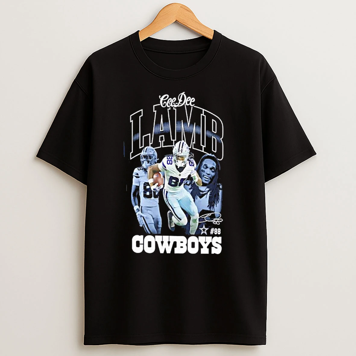 Ceedee Lamb 88 Dallas Cowboys Player Collage Signature T Shirts