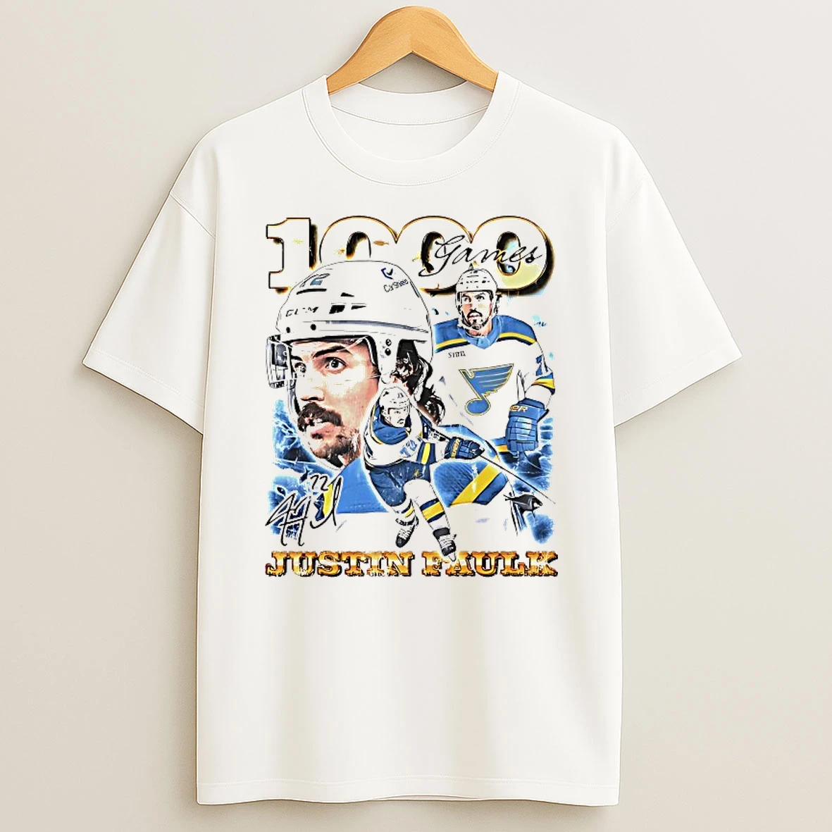 Celebrate Justin Faulks 1000th Game Shirts