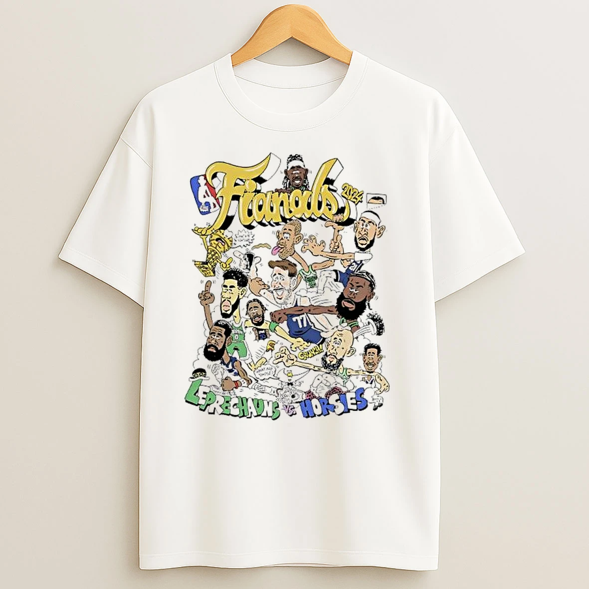 Celtics Vs Mavericks 2024 Nba Finals Player Caricature T Shirts