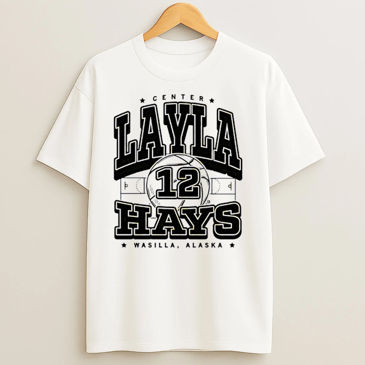 Center Layla Hays Max Collegiat Wasilla Alaska T Shirts