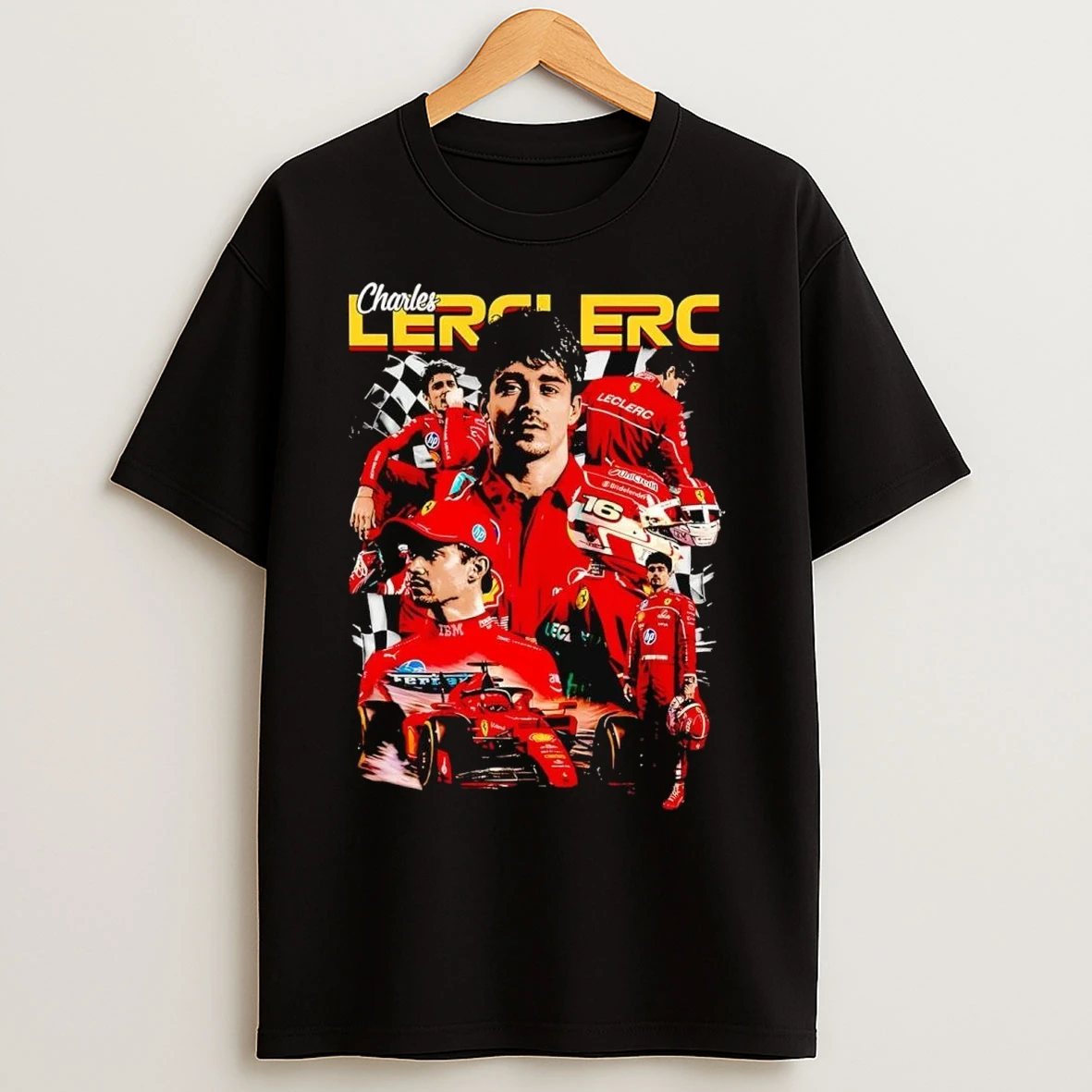 Charles Leclerc Picture Collage 2 Sided T Shirts